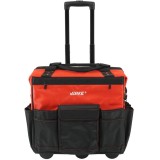 Geanta tip troller pentru transportul si depozitarea sculelor si uneltelor, 48x29x44 cm, material poliester 1680D, roti și maner telescopic, Verke