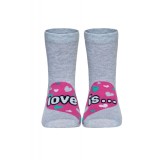 Șosete copii haioase Love is din bumbac, Funny Legs 279 - Gri Deschis, 30-32 (20)