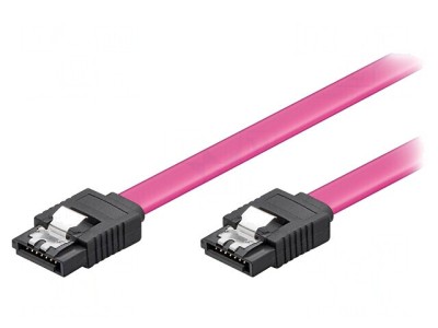 Cablu SATA L-Tip 0,5m Roz foto