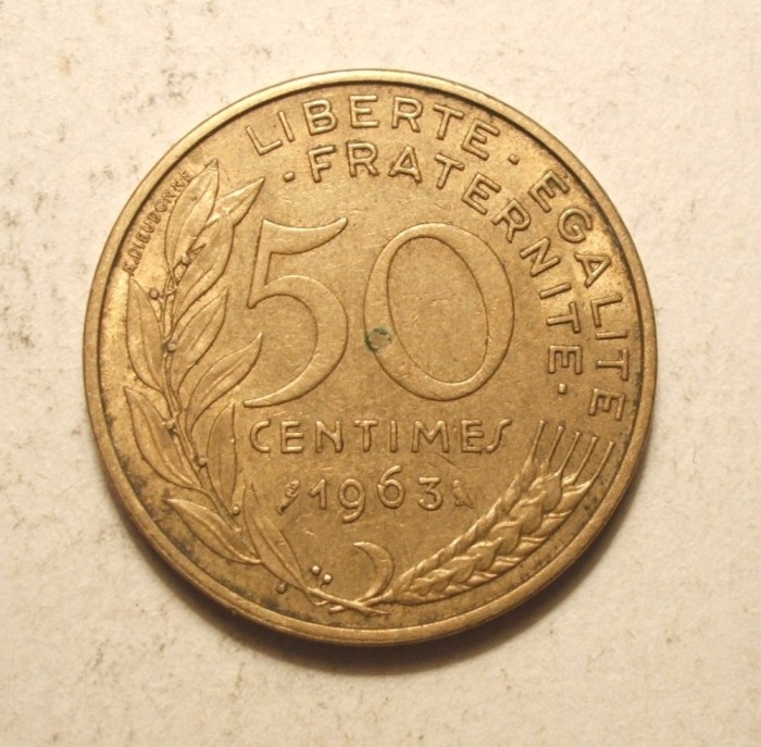 FRANTA 50 CENTIMES 1963
