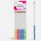 Set Creioane HB Pătrate Albe, 10 Bucăți, Multicolore, CMCLASS