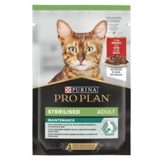 Hrana umeda pentru pisici sterilizate Pro Plan Delicate Nutrisavour cu vita in sos 85 gr