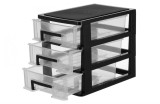 Cumpara ieftin Dulap Depozitare Plastic 3 Niveluri Healifty, Birou, Sertare, Negru 21x15x19cm - RESIGILAT (zg&acirc;rietură)