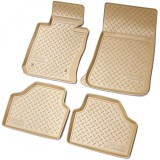 Set de 4 covorase bej cauciuc 3D stil tavita premium pentru BMW X1 E84 2009-2015, Recambo