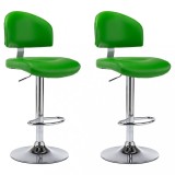 Cumpara ieftin Scaune de bar, 2 buc., verde, piele ecologica