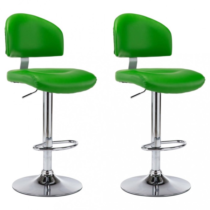 Scaune de bar, 2 buc., verde, piele ecologica
