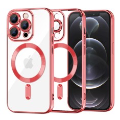 Husa premium iPhone 12 Pro Techsuit Luxury Crystal MagSafe, rosu foto