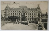 BUCURESTI , GRAND HOTEL BULEVARD SI PIATETA DIN FATA CERCULUI MILITAR , CARTE POSTALA ILUSTRATA , CCA. 1900