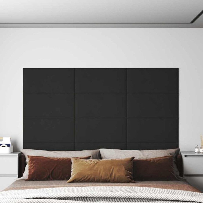 vidaXL Panouri de perete 12 buc. negru 60x30 cm catifea 2,16 m&sup2; 343868