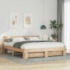 VidaXL Cadru de pat cu headboard Maro 180 x 200 cm Lemn masiv de pin 3385673