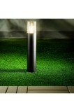 Lampă de exterior pentru alei, pentru grădină, cu bec E27, modernă, din aluminiu (negru mare)