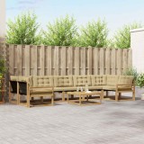 vidaXL Set de canapele de exterior 8 pcs Alb și Bej 79 x 79 x 37 cm 3388519