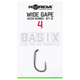 Carlige Korda Basix Wide Gape, 10 buc (Marime Carlige: Nr. 4)