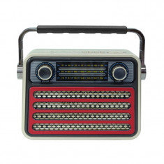 Radio stil retro Meier M-182BT, USB, suport card SD, Rosu/Alb foto