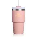 Stanley Quencher H2.O FlowState&trade; Tumbler pahar din oțel inoxidabil cu pai mic Peach Rose 590 ml