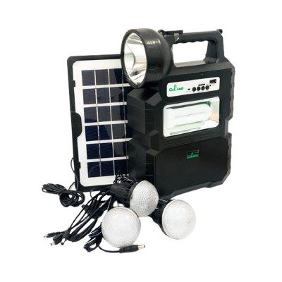 Kit panou solar portabil CCLAMP CL-810, cu 3 becuri incluse, Radio FM si foto