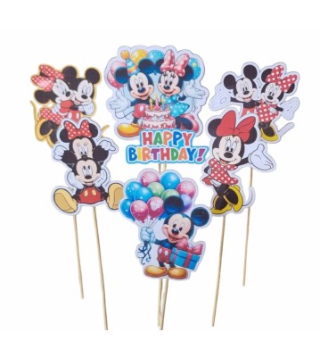 Set 7 toppere model Mickey și Minnie 5-10 cm pentru torturi foto