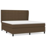 Cumpara ieftin Pat box spring cu saltea, maro inchis, 160x200 cm, textil