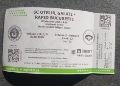 Bilet meci Otelul Galati - Rapid Bucuresti, 8 februarie 2025, ptr colectionari