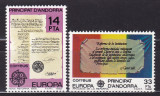 ANDORA PRINCIPAT 1982 EUROPA CEPT SERIE MNH, Nestampilat