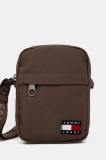 Tommy Jeans borsetă culoarea maro, AM0AM13710