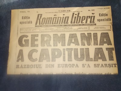 ZIARUL ROMANIA LIBERA EDITIE SPECIALA 10 MAI 1945 foto