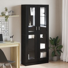 vidaxl Biblioteci, 2 buc. stejar negru 82,5x30,5x185 cm lemn prelucrat