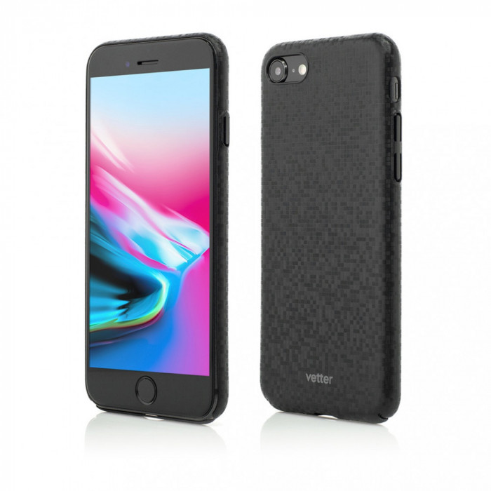 Husa Vetter pentru iPhone SE (2020), 8, Smart Case Pixel FX, Ultra Slim, Negru