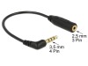CABLU ADAPTOR JACK 3,5 MM 4 PIN TATA &gt; JACK 2,5 MM 3PIN MAMA, 17,5CM 65673 DELOCK