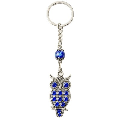 Amuleta Feng Shui tip breloc pentru protectie si noroc, model bufnita, albastru foto