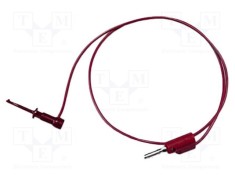 Cablu de măsurare 3A cu c&acirc;rlig, mufă banană 4 mm roșie MUELLER ELECTRIC