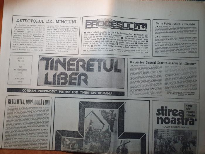 tineretul liber 22 februarie 1990-2 luni de la revolutie