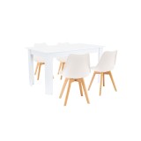 Cumpara ieftin Set de masă Zara 4+1 alb-alb