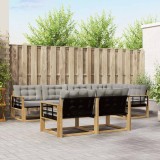 vidaXL Set de canapele de exterior cu pernă 7 pcs Alb și gri deschis 3388785