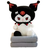 Set jucarie de plus si patura, Kuromi, 50 cm, seria Hello Kitty Sanrio