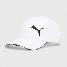 Puma șapcă de baseball din bumbac culoarea alb, cu imprimeu, 024875 24875