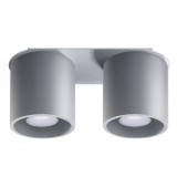 Lustră De Tavan Orbis Gri Din Aluminiu Cu 2 Becuri Cilindrice Moderne De Interior