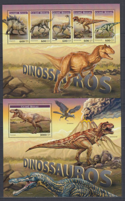 Guinea-Bissau 2017 - DINOZAURI - BL + KB - MNH foto