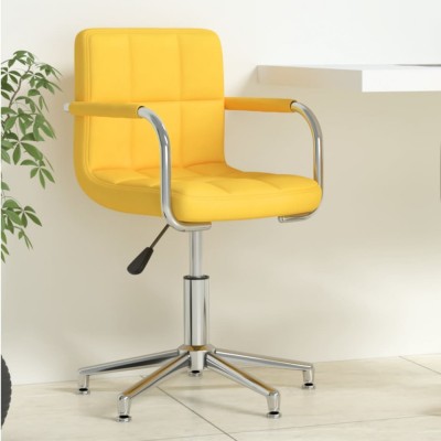 Scaun de birou pivotant, galben muștar, material textil foto