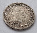 Moneda Columbia 10 Centavos 1872 Argint - Numismatica