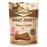 Carnilove Dog Jerky Bastonașe cu Curcan &amp;amp; Iepure 100 g, Brit