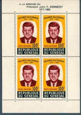 Senegal 1964 - J.F. Kennedy, bloc neuzat foto