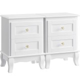 VASAGLE Set de 2 noptiere din MDF,cu sertare,39x31x53 cm,alb