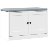 HOMCOM Bancă pentru pantofi cu pernă tapițată, 80x35,5x52,5 cm, alb | Aosom Romania