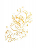 Cumpara ieftin Sticker decorativ Zodiac, Auriu, 70 cm, 5474ST, Oem