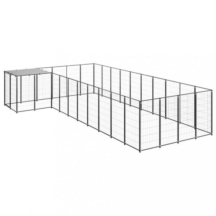 Padoc pentru c&acirc;ini, negru, 13,31 m&sup2;, oțel