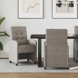 Scaune de dining cu roti cu roti 2 pcs Gri 57 x 67 x 98 cm