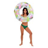 Colac gonflabil cu model flamingo, 90 cm, multicolor, CMCLASS