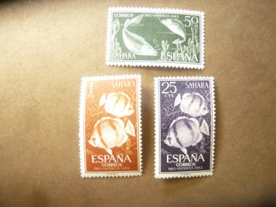 Serie Sahara Spaniola 1962 - Fauna Pesti , 3 valori foto