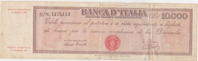 ITALIA 10000 LIRE 1948 Titolo provisorio UZATA foto